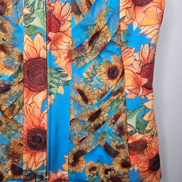 Ala von Auersperg Sunflower Vest XS Lilla Stretch Knit Silk Blend High Neck Zip - Picture 3 of 11